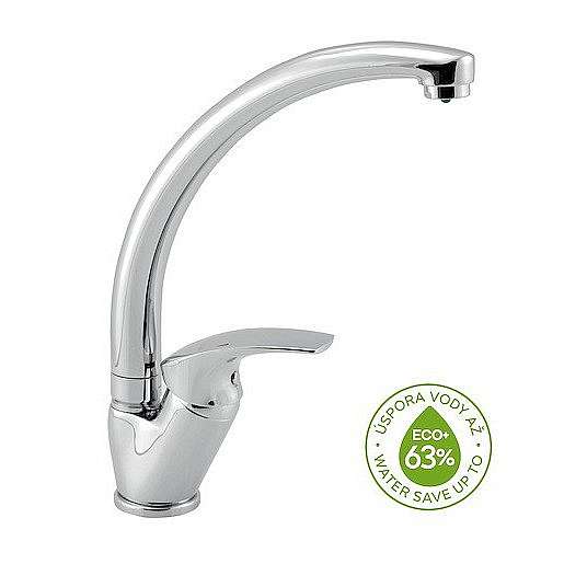Dřezová baterie Novaservis Metalia ECO+ s otočným ramínkem chrom 57014,0E