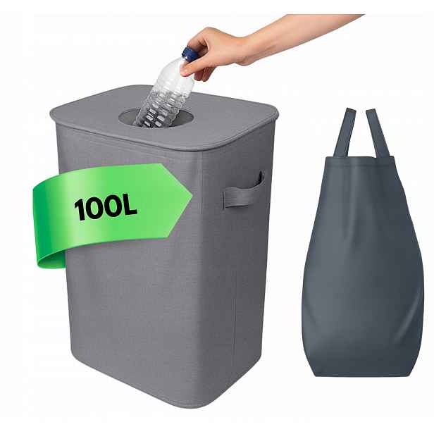 Koš na třídění 100 l nádoba na lahve, plechovky, sklo, vyjímatelný sáček