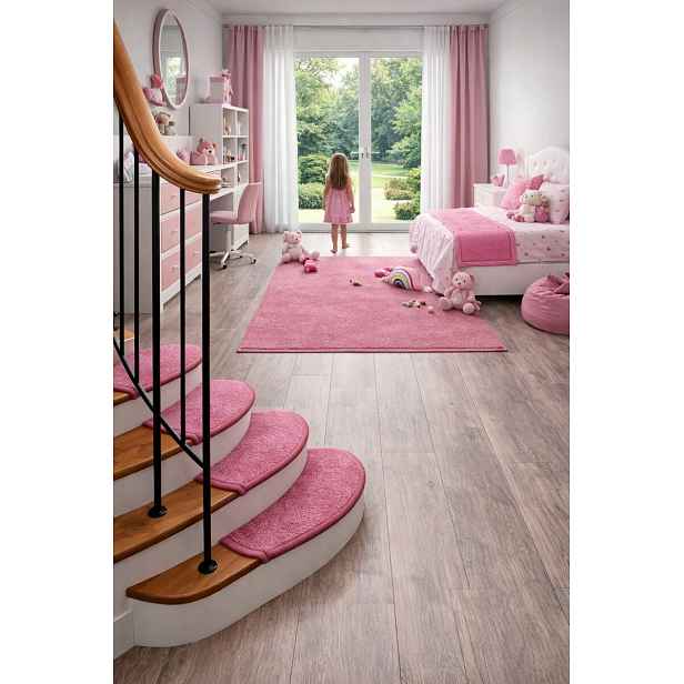 Nášlapy na schody Eton růžový obdélník - 25x80 obdélník (rozměr včetně ohybu) Vopi