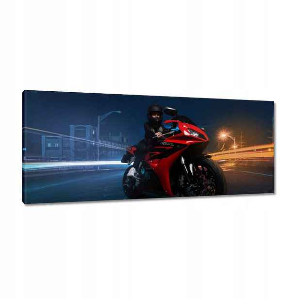 Obrazy 100x40 Červený motocyklový závodník