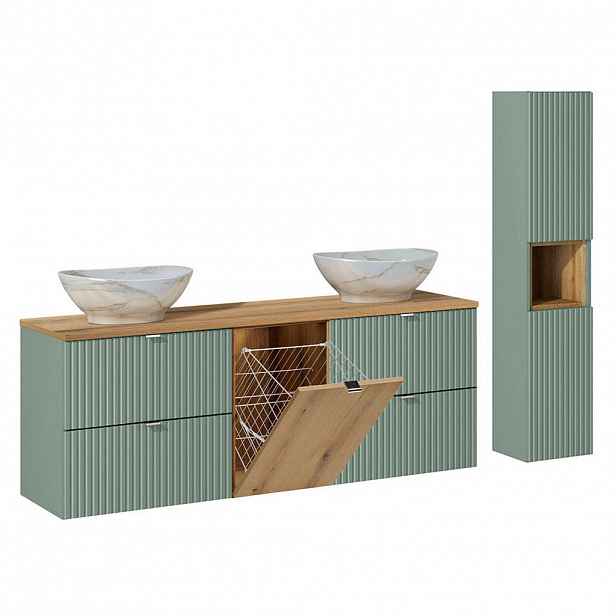 Petits-meubles KOUPELNOVÝ NÁBYTEK 160.4cm Jade 2er-Set Zelená