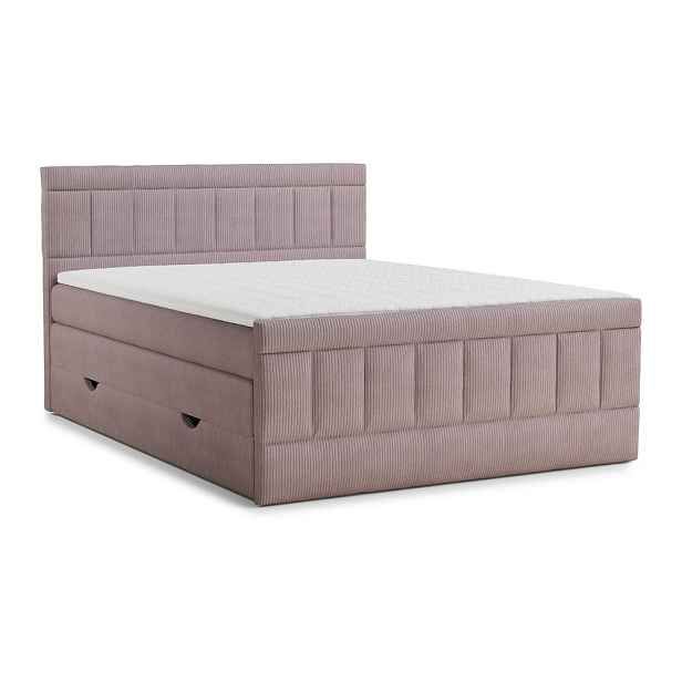 Fialová boxspring postel s úložným prostorem 200x200 cm Caya – Maison de Rêve