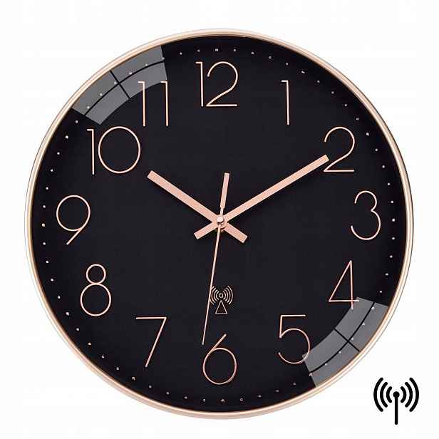 Nástěnné hodiny Křemenné s velkým písmem, ciferník 30 mm, rádiově ovládané, tiché