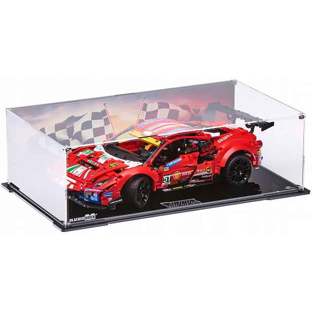 Vitrína s pozadím 2 Blacked Brick pro Lego Technic 42125 Ferrari 488 Gte Af