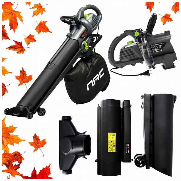 Vysavač Nac Foukač Na Listí Drtič 3V1 3000W Sáček 45L
