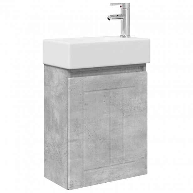 vidaXL Koupelnová skříňka s baterií Betonově šedá 45,5 x 25,5 x 84 cm