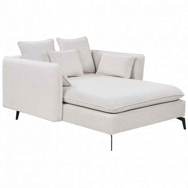 Beliani ČALOUNĚNÉ LEHÁTKO CHAISE LONGUE světle béžové/černé Charmes
