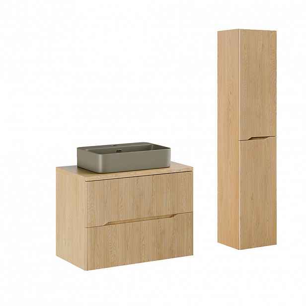 Petits-meubles KOUPELNOVÝ NÁBYTEK 80.6cm Isaline 2er-Set Světlý dub
