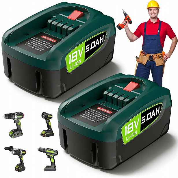 Zelený Akumulátor Pro Elektrické Nářadí 18 V Pro Nářadí 5000 Mah 2KS