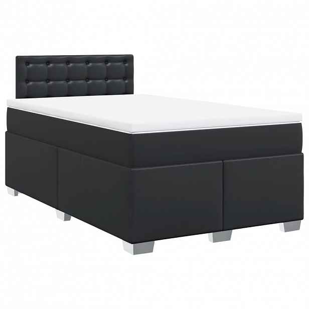 vidaXL Box spring postel s matrací černá 120x190 cm umělá kůže