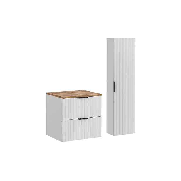 Comad Koupelnová sestava Casad se skříňkami 60 cm bílá/dub wotan