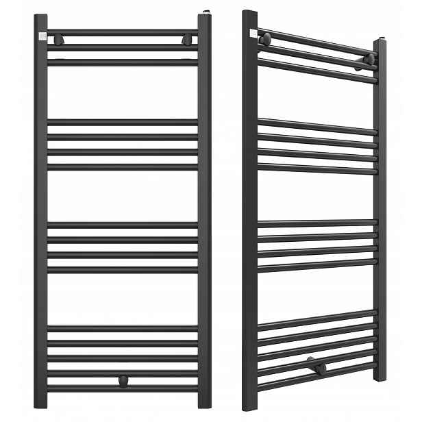 Koupelnový Radiátor 50/110 cm Černý Žebříkový Radiátor Moderní Puerto