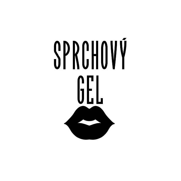 Označto Štítek/nálepka do koupelny Sprchový gel - SLIM - pusa Barva písma: Bílá