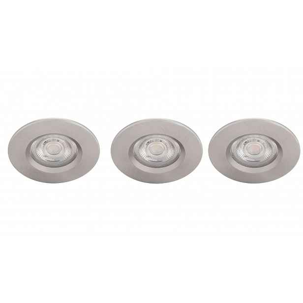 Philips - Zápustné LED svítidlo, průměr 9 cm, 2700 K, 5 W, 3 ks, nikl 929002374122