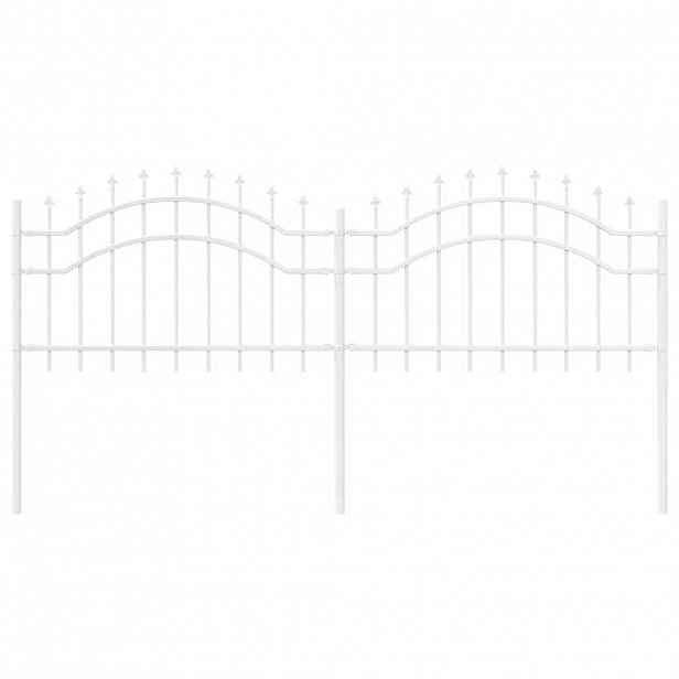 vidaXL Zahradní plot WOERDEN 240 x 115 cm Práškově lakovaná ocel Bílá