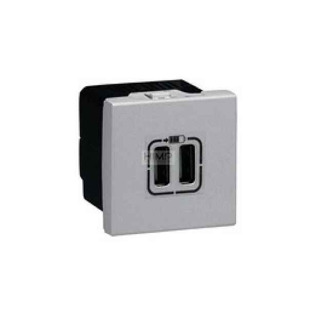 Mosaic – Usb zásuvka 3A – hliník Legrand 079394