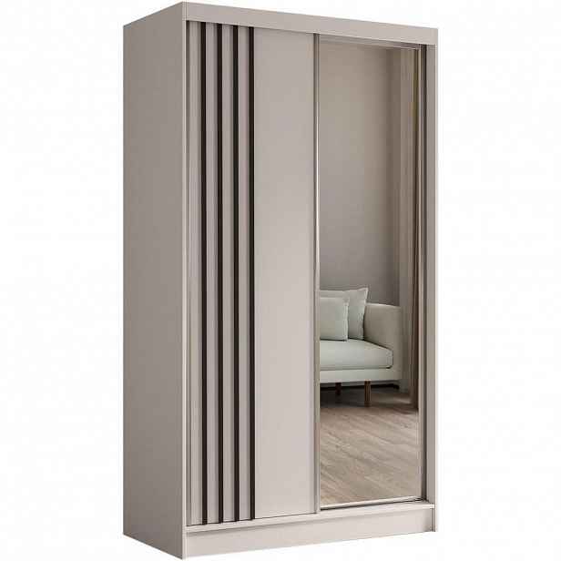 Beautysofa SKŘÍŇ s posuvnými dveřmi Nela 120/216/61 kašmír + černá