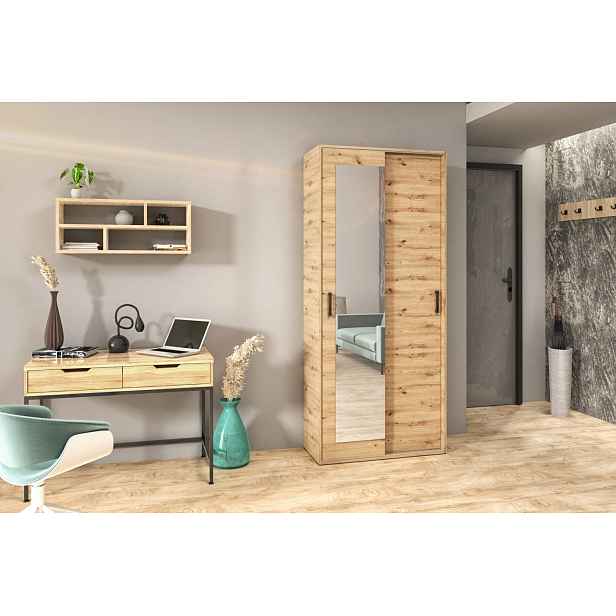 Dvoudveřová šatní skříň 90 cm AUREVIA - dub artisan