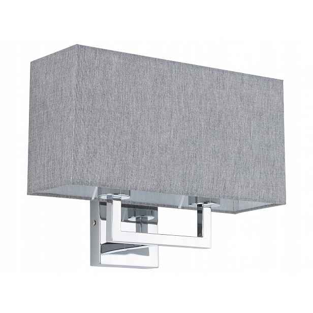 Nástěnná lampa Hotel Mood šedá 2xE27 Moderní Nástěnná Lampa Tkaninové Stínidlo