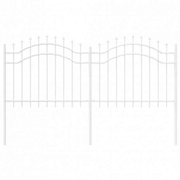 vidaXL Zahradní plot WOERDEN 240 x 140 cm Práškově lakovaná ocel Bílá