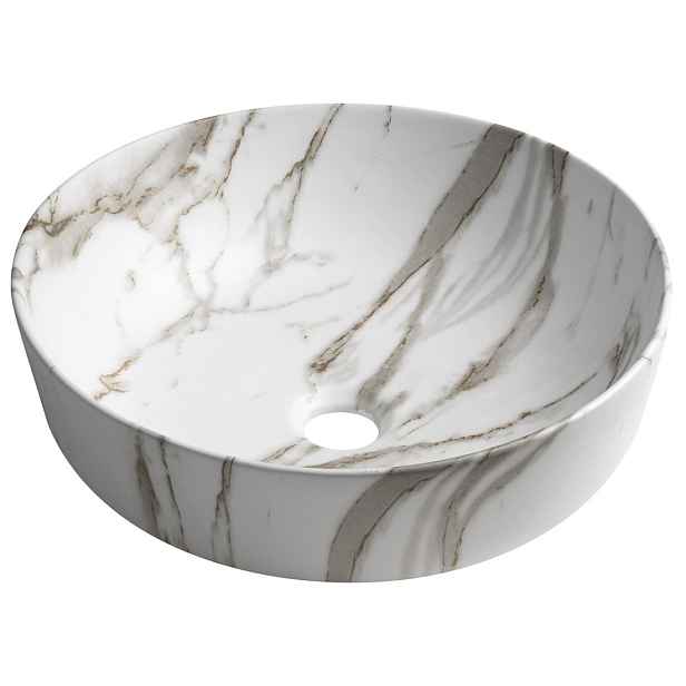 Sapho RONDEA keramické umyvadlo na desku O 41cm, bianco carrara