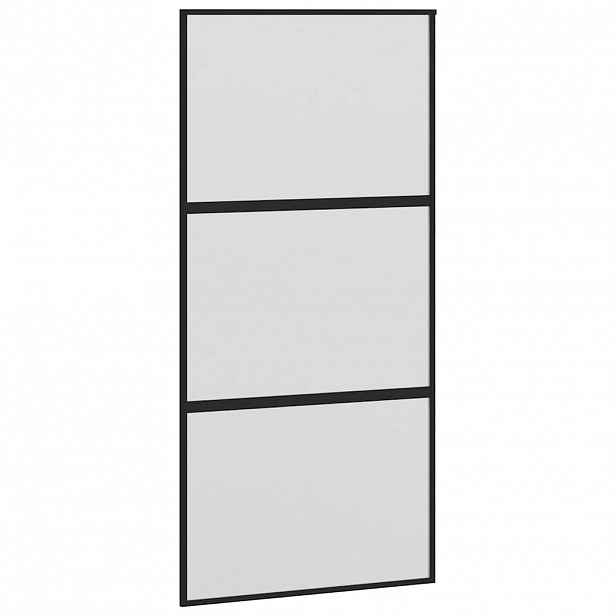 vidaXL Posuvné dveře černé 102,5 x 205 cm tvrzené sklo a hliník