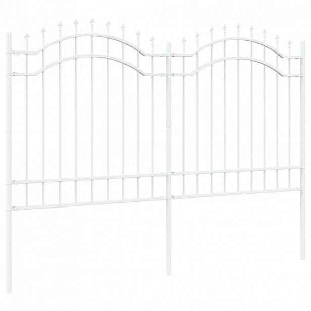 vidaXL Zahradní plot WOERDEN 240 x 165 cm Práškově lakovaná ocel Bílá