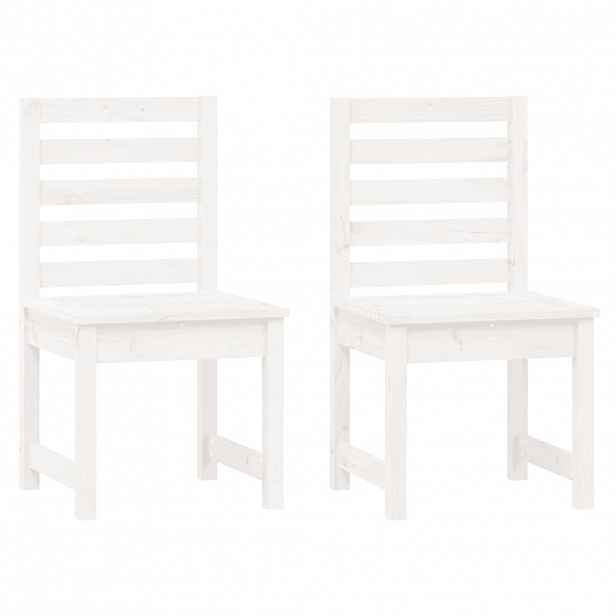 vidaXL Zahradní židle 2 ks bílé 50x48x91,5 cm masivní borové dřevo