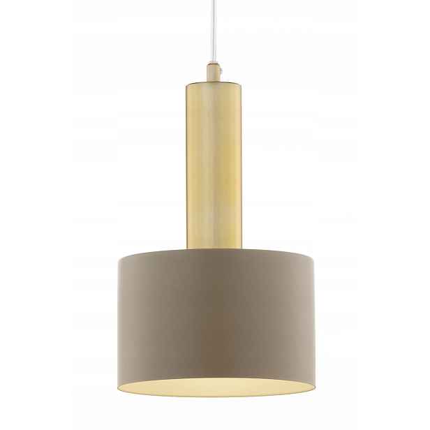 Závěsná lampa béžovo-zlatá válec 1xE27 15W Vitrum Gold Sigma Lighting