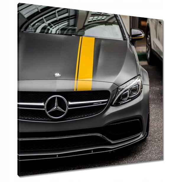Obrazy 80x80 Mercedes Amg Žlutý proužek