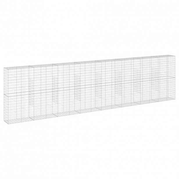 vidaXL Gabionový koš s víkem 800 x 50 x 200 cm pozinkované železo
