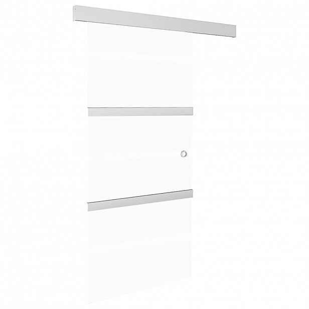 vidaXL Posuvné dveře s měkkými zarážkami ESG sklo a hliník 90 x 205 cm