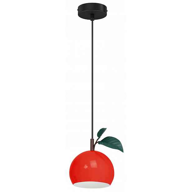 Závěsná stropní lampa Apple Černá Červená 1xE27 dětská moderní