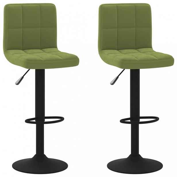 Barová židle 2 ks samet / kov Světle zelená