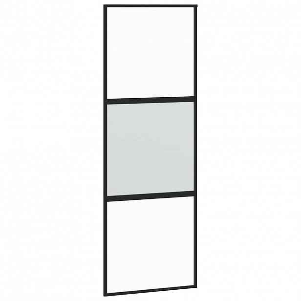 vidaXL Posuvné dveře černé 76 x 205 cm tvrzené sklo a hliník