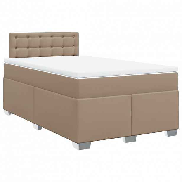 vidaXL Box spring postel s matrací cappuccino 120x190 cm umělá kůže
