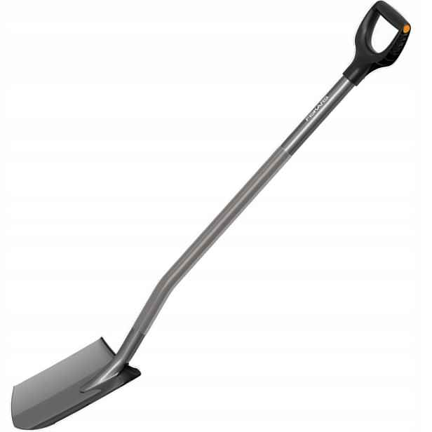 Rýč Fiskars Ergonomic Šedá, Ostrá (1025374) Lopata 125 CM