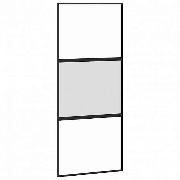 vidaXL Posuvné dveře černé 90 x 205 cm tvrzené sklo a hliník