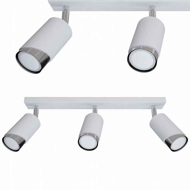 Moderní kovová závěsná stropní lampa Bragi Bílá Stříbrná Loft 3xGU10