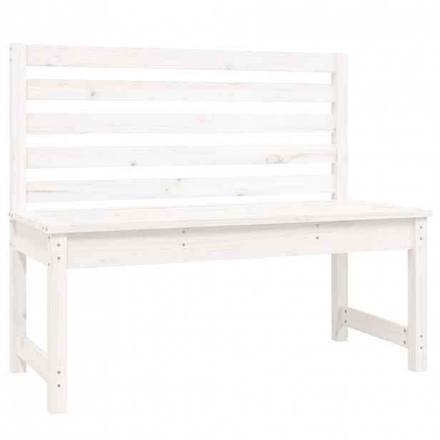 vidaXL Zahradní lavice bílá 109 cm masivní borové dřevo