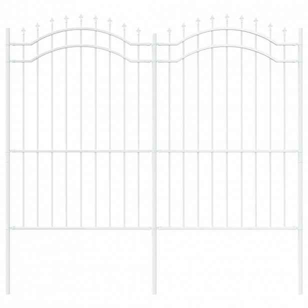 vidaXL Zahradní plot WOERDEN 240 x 215 cm Práškově lakovaná ocel Bílá