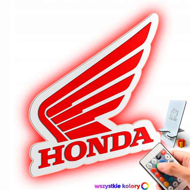 Dřevěný 3D obraz Honda Logo Nástěnná Dekorace Dárek Noční Lampa Led