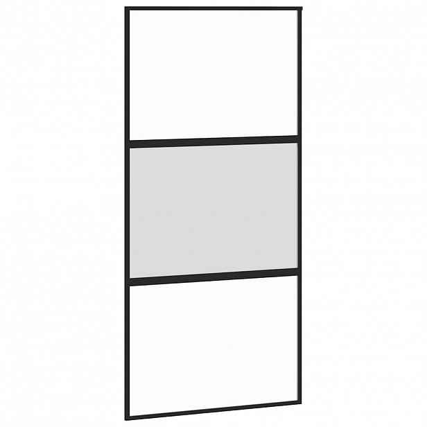 vidaXL Posuvné dveře černé 102,5 x 205 cm tvrzené sklo a hliník