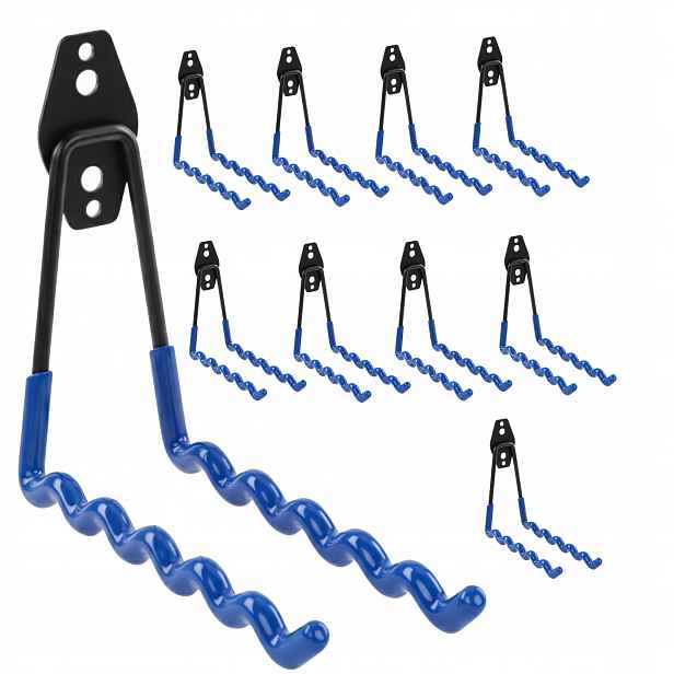 10 x Vlnitý nástěnný hák 19 Cm nářadí garáž zahrada vybavení 25 kg jízdní kola hadice