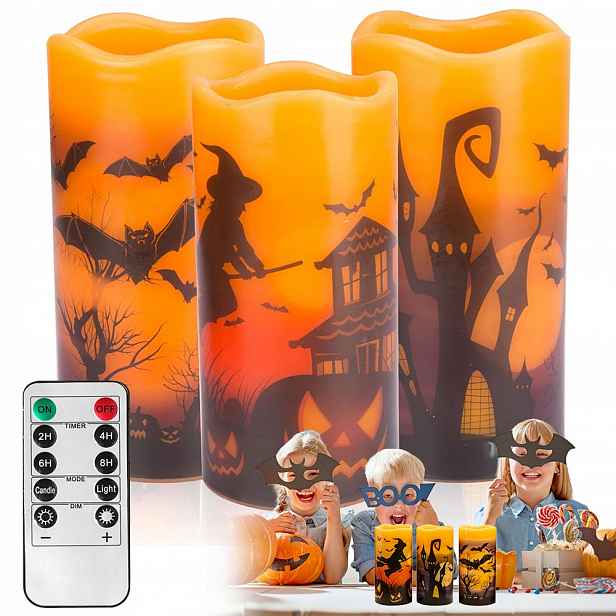 Bezpečná Sada Led Svíček Na Halloween Do Domu S Dálkovým Ovládáním, Funkce