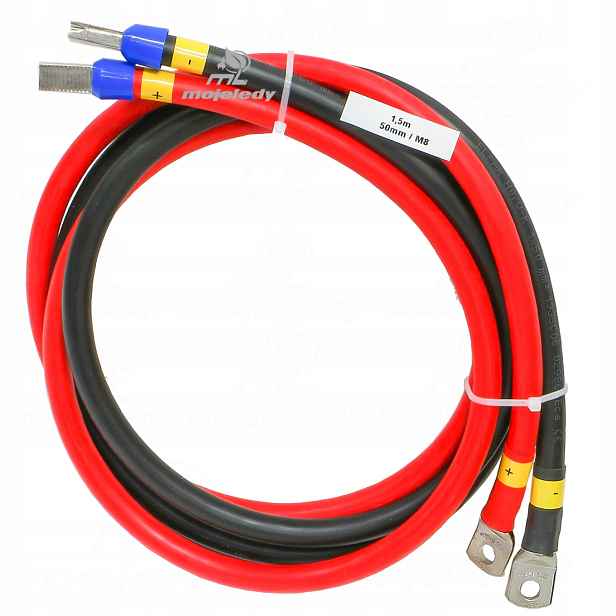 sada 2 x 150 cm kabel Lgy 50 mm 50 M8 I pro akumulátory a invertor