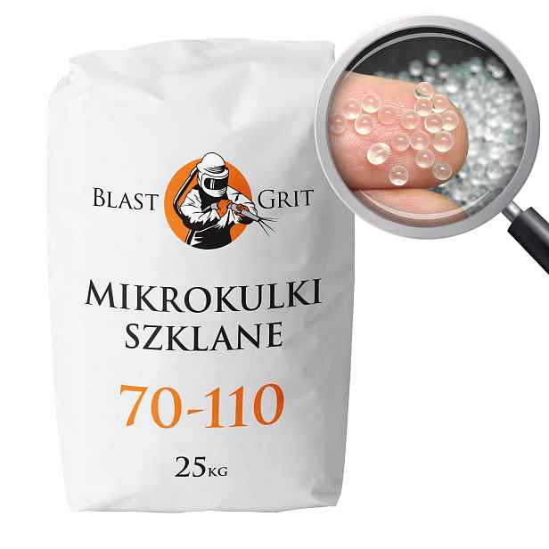 Skleněné mikrokuličky 70 – 110 µm 25 kg, sklíčko do pískovačky, skleněné kuličky