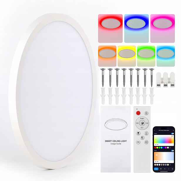 Stropní Svítidlo stropní svítidlo Led Rgb 2700-6500K 30 cm Stmívatelná 30 W Dálkový Ovladač