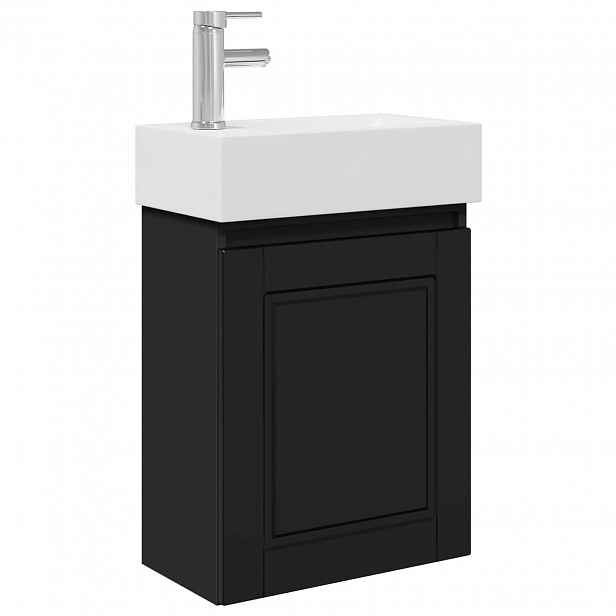 vidaXL Koupelnová skříňka s baterií Černá 45,5 x 22,5 x 84 cm