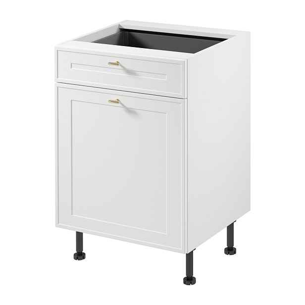 Dolní skříňka se šuplíkem SALERNO - šířka 60 cm, bílá + příborník ZDARMA, levé provedení